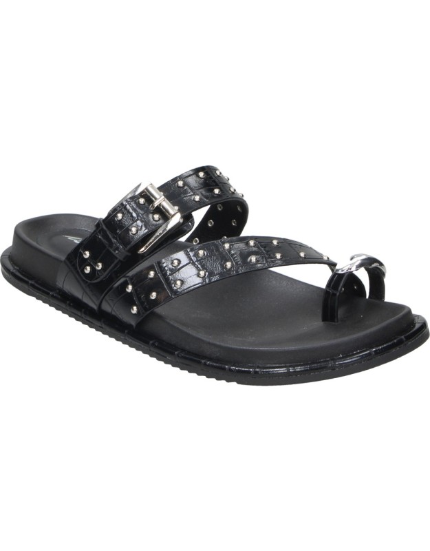 Sandalias Planas ISTERIA 1116-001 en Color Negro con Tachuelas para Mujer