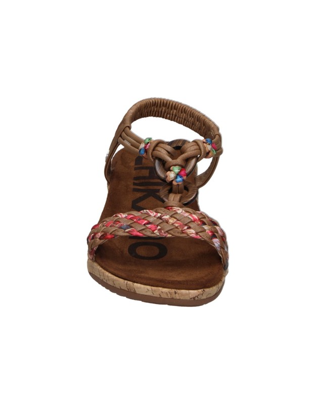 Sandalias con Cuña CHIKA10 Rigatone 04 en Color Marrón Cuero para Mujer
