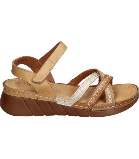 Sandalias con Cuña CHIKA10 relax 04 en Color Camel con Detalles para Mujer