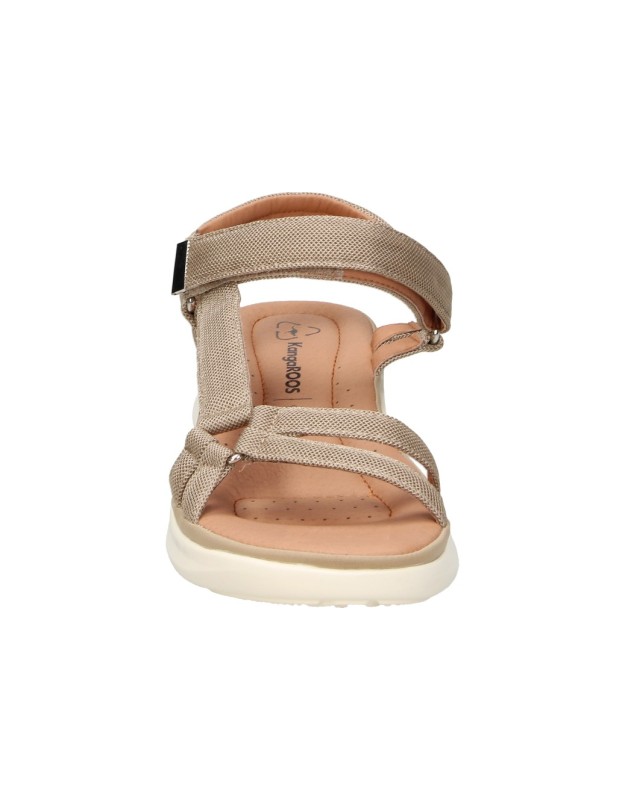 Sandalias de Piel con Cuña KANGAROOS k072-7 en Color Beige para Mujer