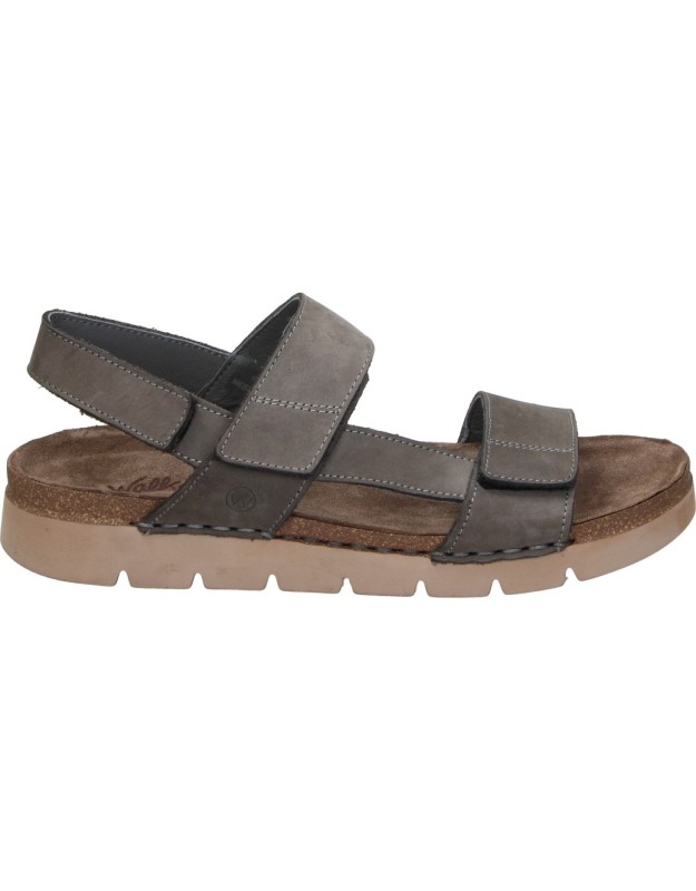 Sandalias de Piel con Velcro WALK & FLY 8385-51270 en Color Gris para Hombre
