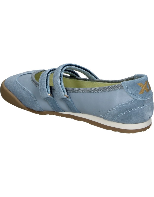 Zapatilla Bailarina Plana con Velcro XTI 145220 en Color Azul para Mujer