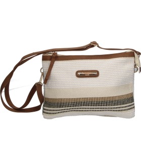 Bolso Bandolera Ajustable SIMOSASTRE s2019 en Color Beige para Mujer