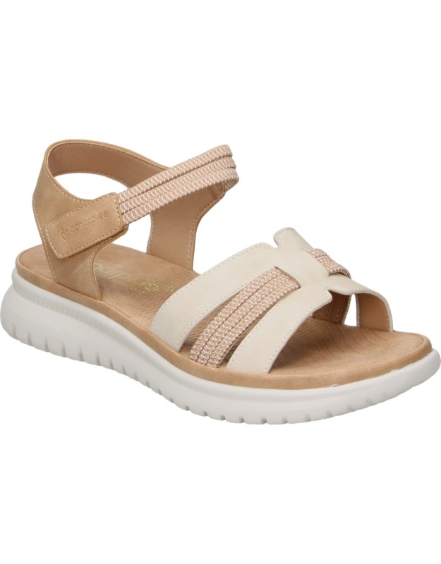 Sandalias con cuña AMARPIES abz30160 en color marrón cuero
