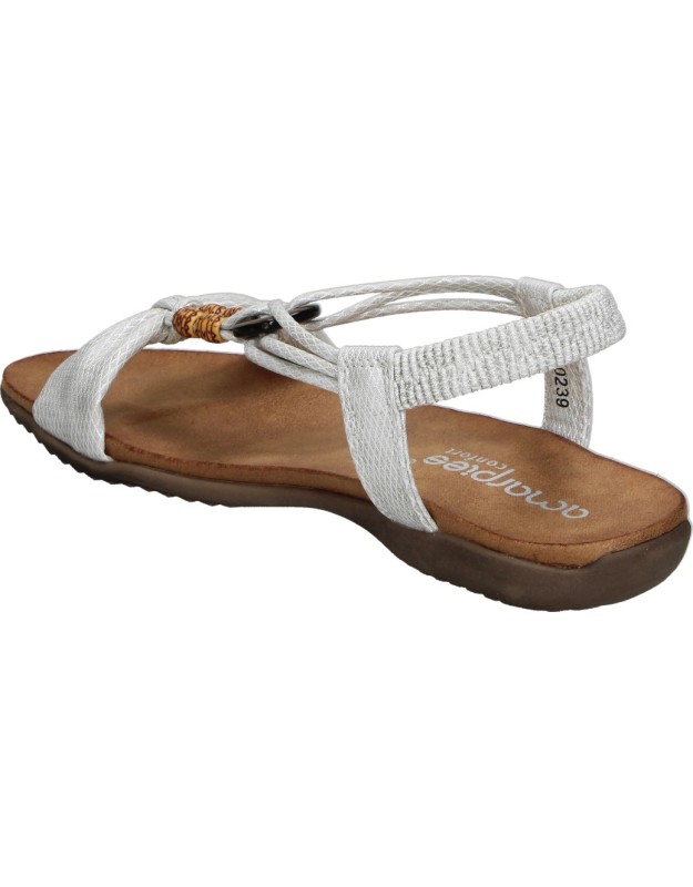 Sandalias Planas AMARPIES abz30239 en Color Plata con Abalorios para Mujer