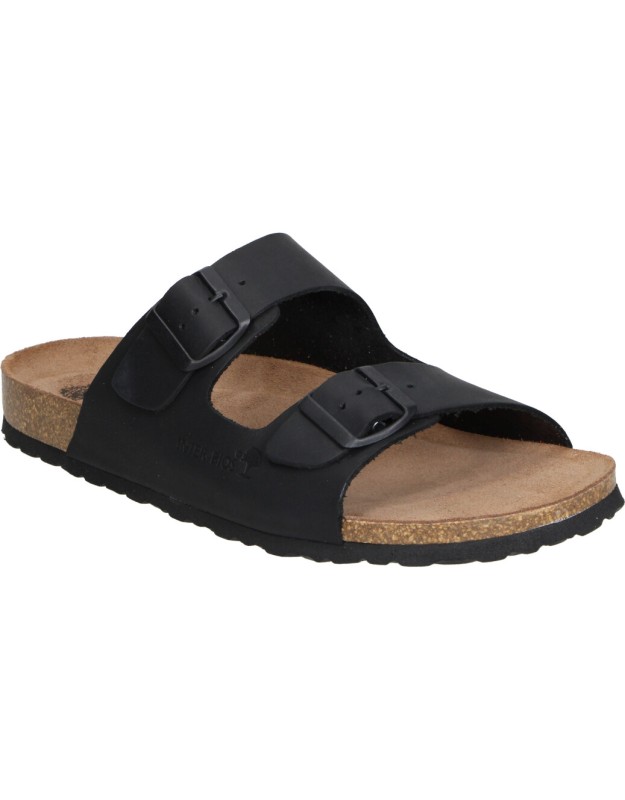 Sandalias de Piel Bio INTERBIOS 9560 en Color Negro para Hombre