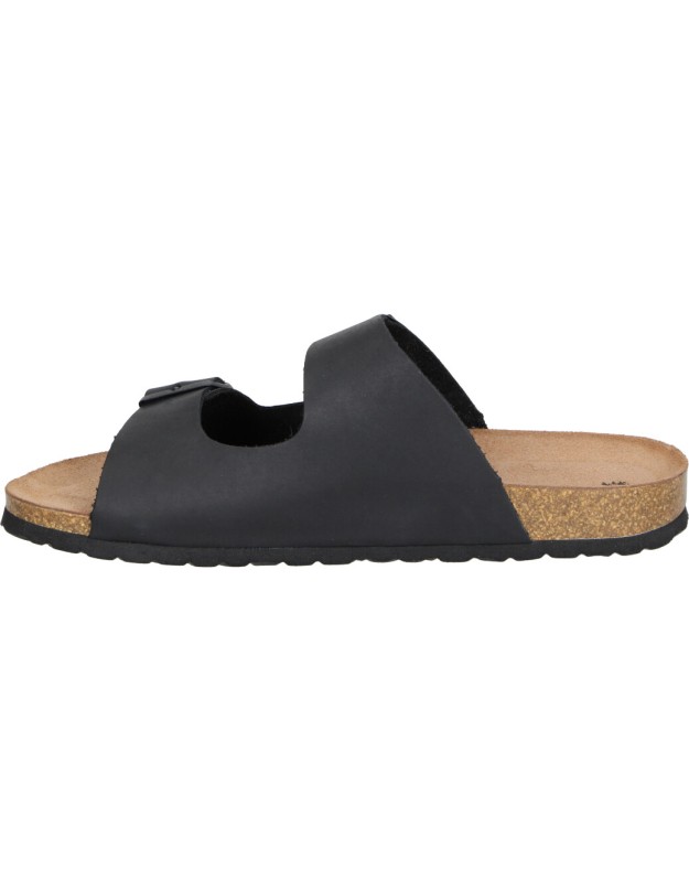 Sandalias de Piel Bio INTERBIOS 9560 en Color Negro para Hombre