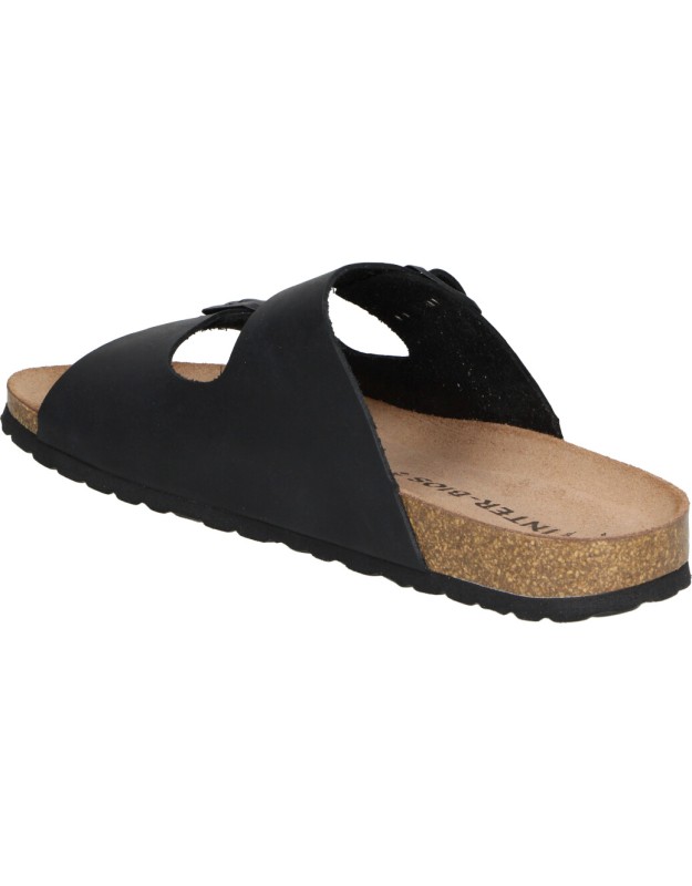 Sandalias de Piel Bio INTERBIOS 9560 en Color Negro para Hombre