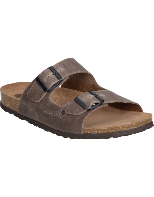 Sandalias de Piel Bio INTERBIOS 9560 en Color Marrón para Hombre