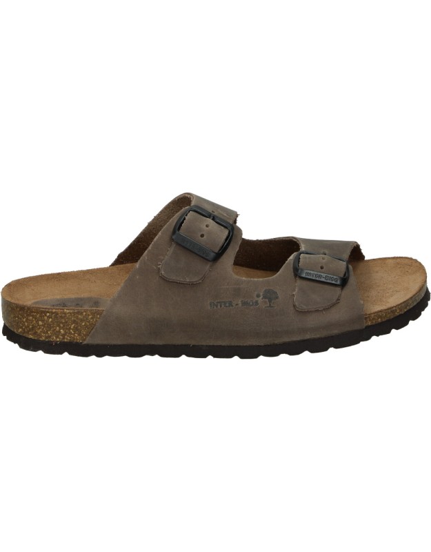 Sandalias de piel bio INTERBIOS 7206 marrones para mujer