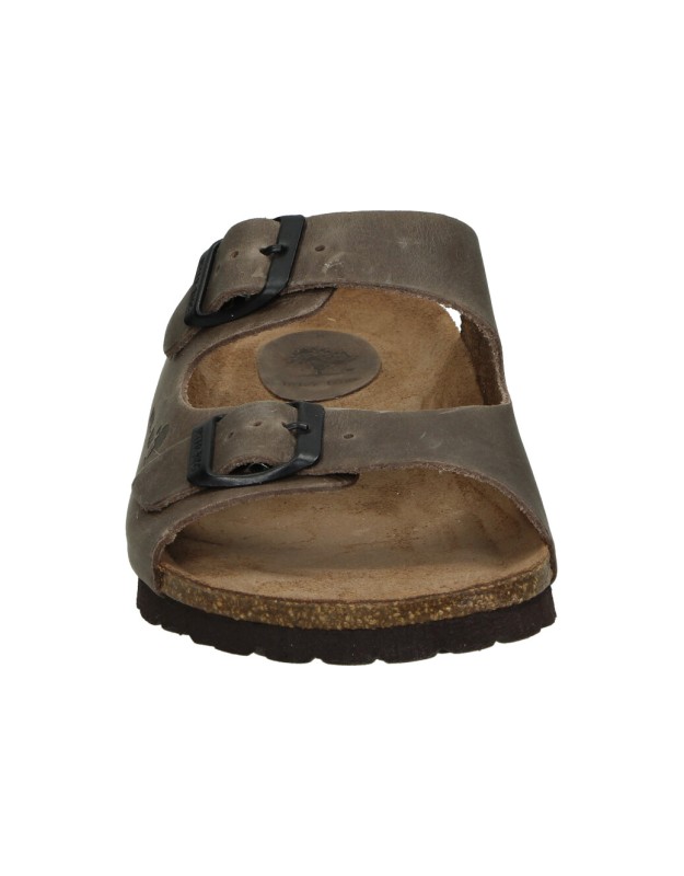 Sandalias de piel bio INTERBIOS 7206 marrones para mujer