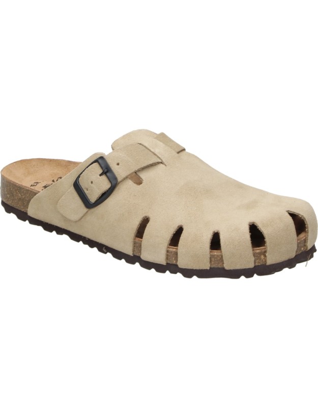 Zuecos Destalonados de Piel INTERBIOS 7506 en Color Beige para Mujer
