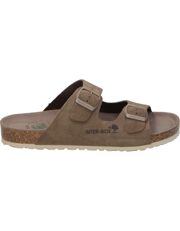 Sandalias de Piel INTERBIOS 7600 en Color Taupe para Mujer