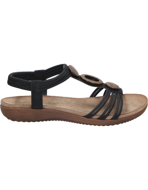 Sandalias con cuña AMARPIES abz26676 en negro para mujer