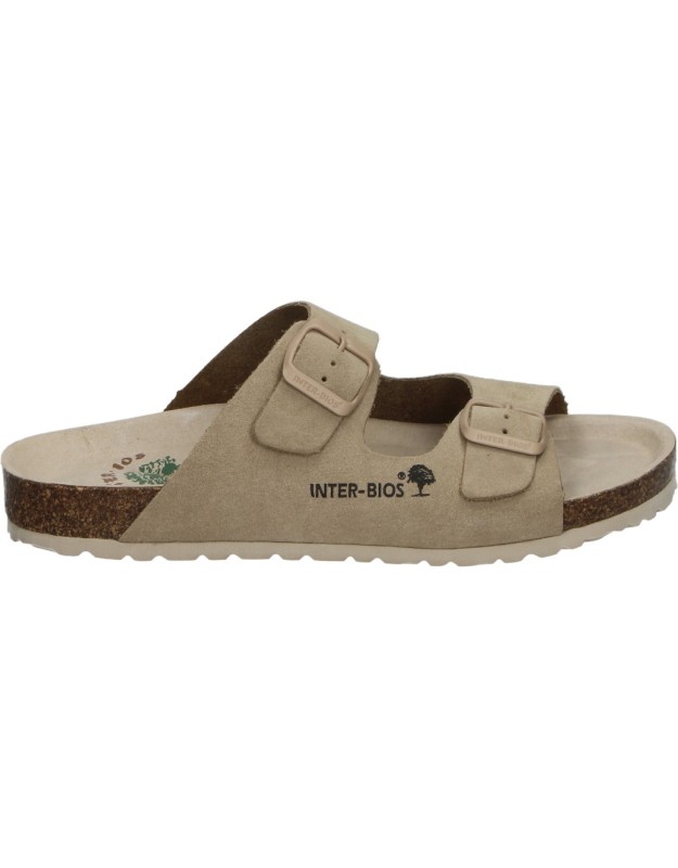 Sandalias de Piel BIO INTERBIOS 7600 en Color Beige para Mujer