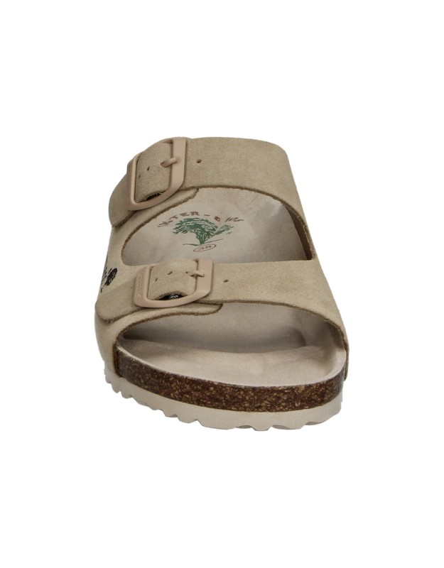 Sandalias de Piel BIO INTERBIOS 7600 en Color Beige para Mujer
