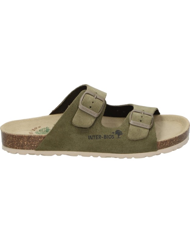 Sandalias de Piel INTERBIOS 7600 en Color Verde para Mujer