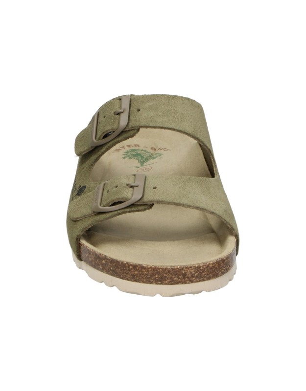 Sandalias de Piel INTERBIOS 7600 en Color Verde para Mujer