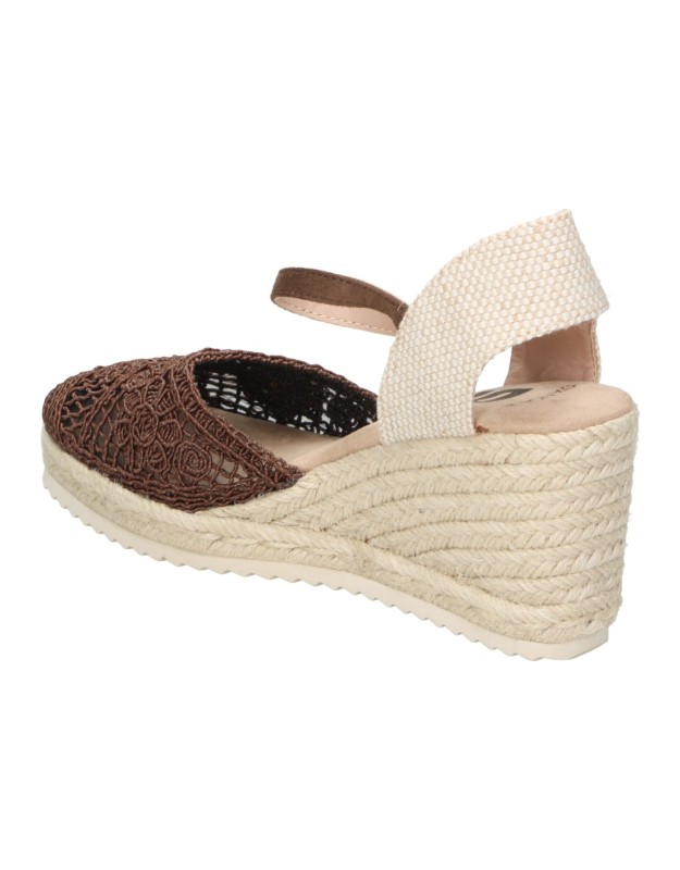 Alpargatas con Cuña y Plataforma D'Angela en Color Beige y Marrón - Modelo DHA30672