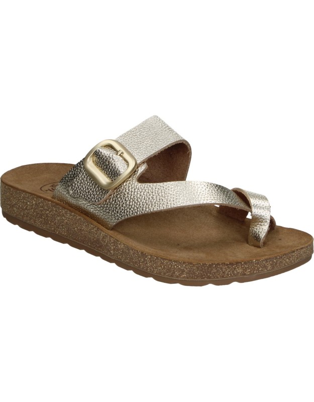 Sandalia de piel THE HAPPY MONK Formentera-008 plata para mujer