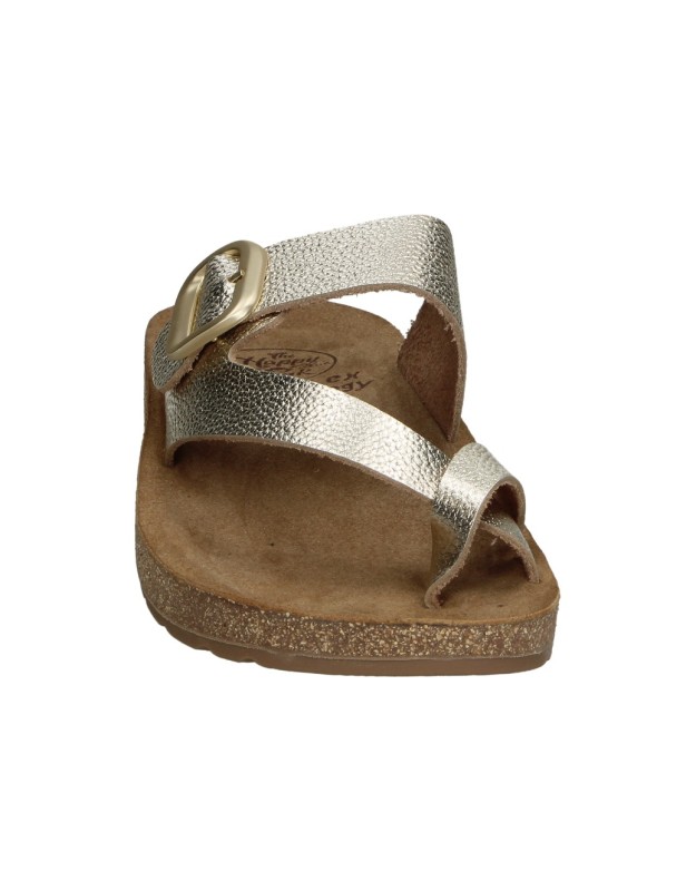 Sandalia de piel THE HAPPY MONK Formentera-008 plata para mujer