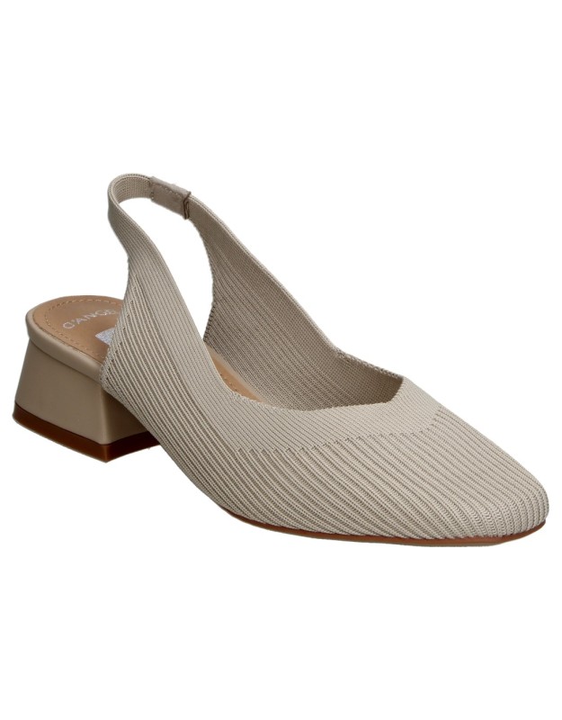 Zapato de tacón D'Angela DXF30610 en beige para mujer