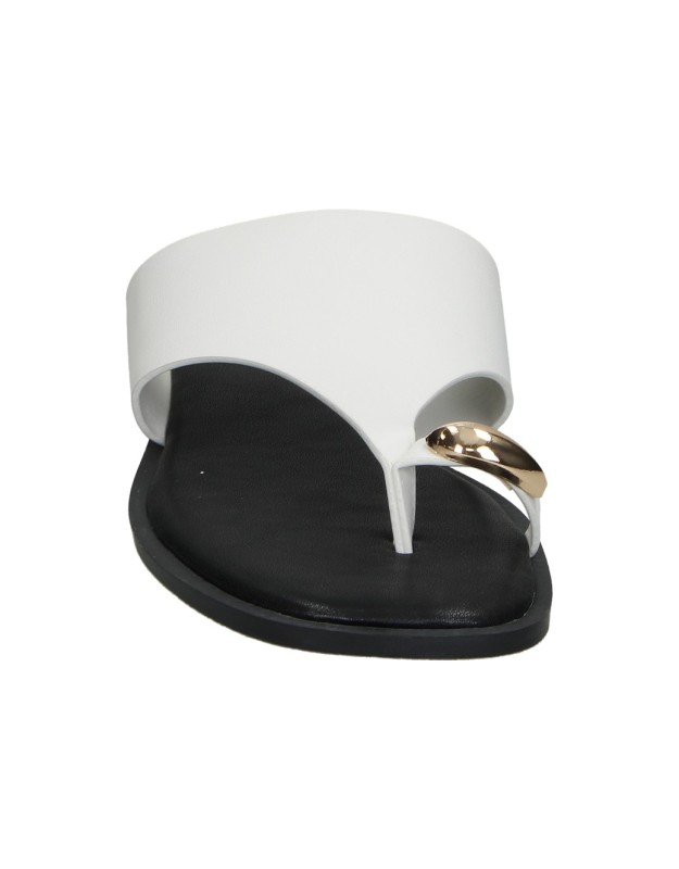 Sandalias de dedo BUONAROTTI hg5681 blancas para mujer