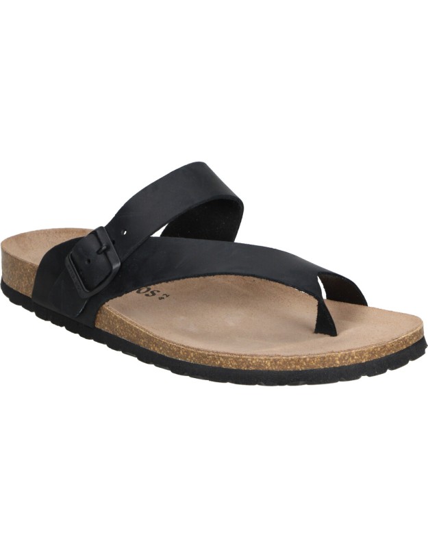 Sandalias de piel INTERBIOS 9511 en negro para hombre