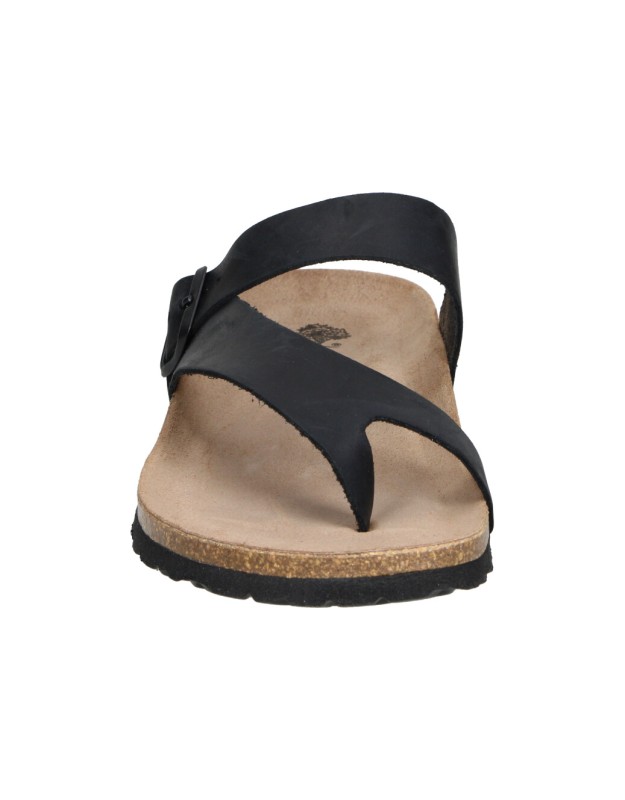 Sandalias de piel INTERBIOS 9511 en negro para hombre