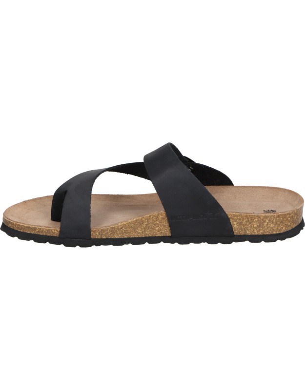 Sandalias de piel INTERBIOS 9511 en negro para hombre