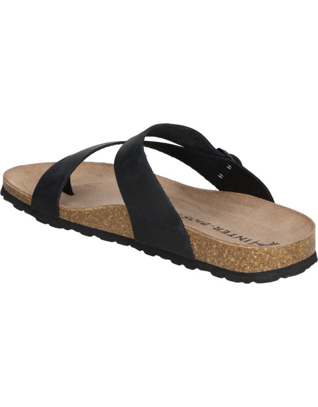 Sandalias de piel INTERBIOS 9511 en negro para hombre