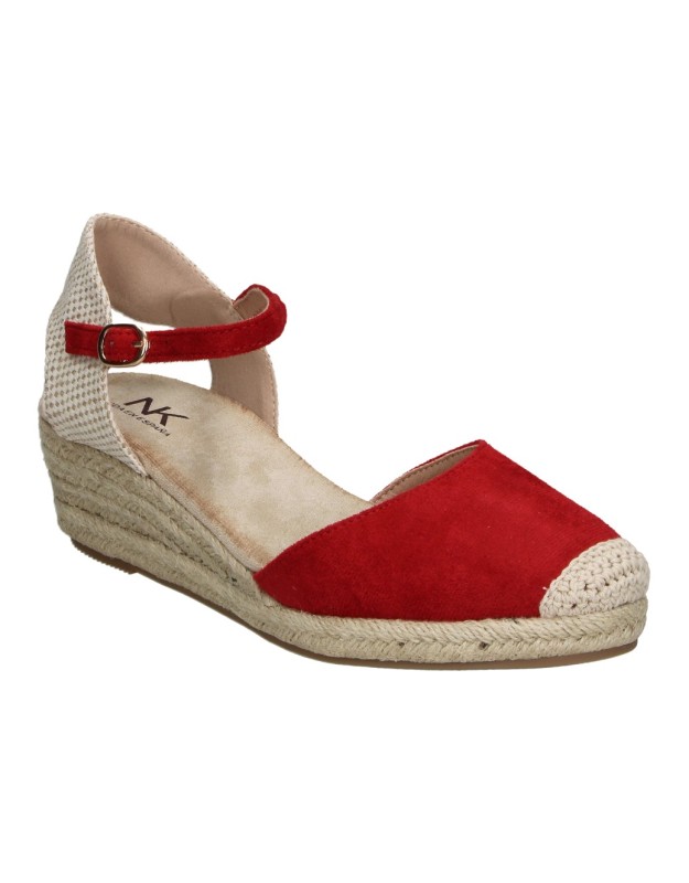 Alpargatas de cuña MEIVASHOES le-nk001 rojas para mujer