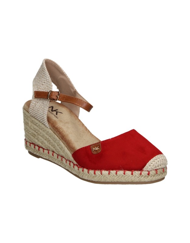 Alpargatas con cuña MEIVASHOES le-nk583 rojas para mujer