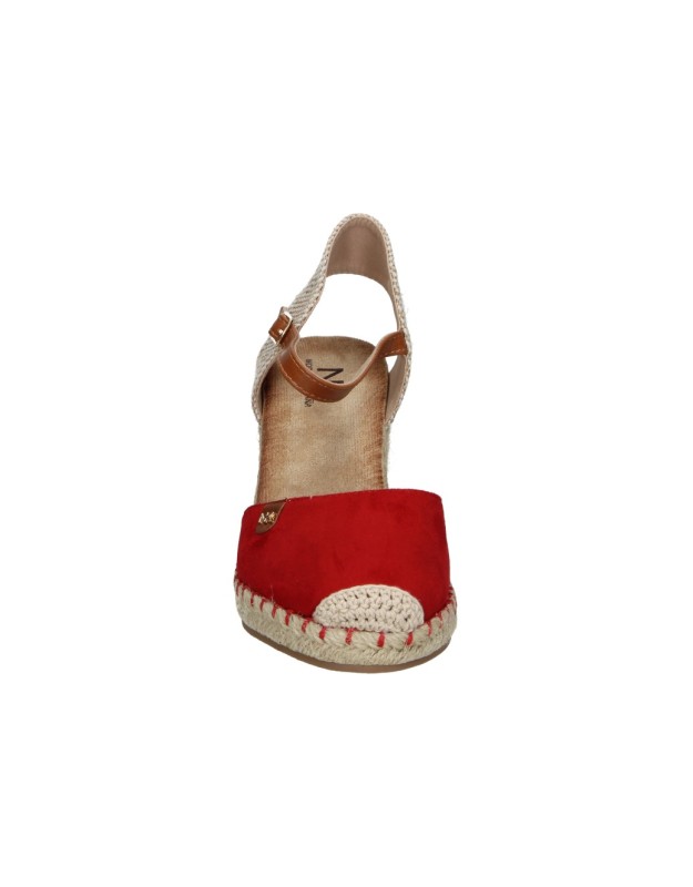 Alpargatas con cuña MEIVASHOES le-nk583 rojas para mujer