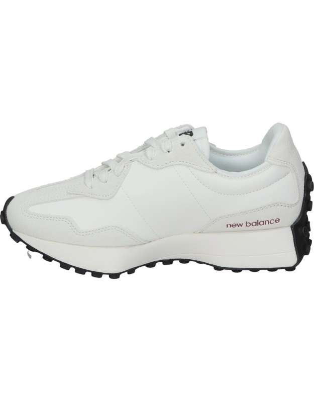 Zapatillas New Balance 327 para Mujer Color Blanco con Detalles Burdeos de Charol