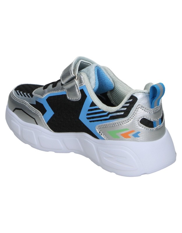 Zapatillas JUPIFLY para Niño en Plata con Detalles de Colores1016