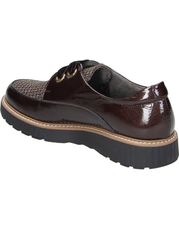 Zapatos Pitillos Oxford en Charol en Marrón con Detalles para Mujer 11555
