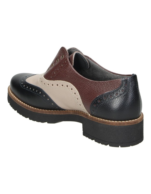 Zapato Pitillos Oxford color Marrón, Beige y Azul Marino para Mujer 11563