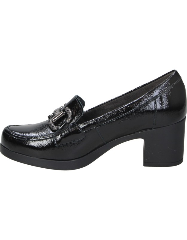 Mocasines con Tacón Pitillos de Piel en Negro para Mujer 30502