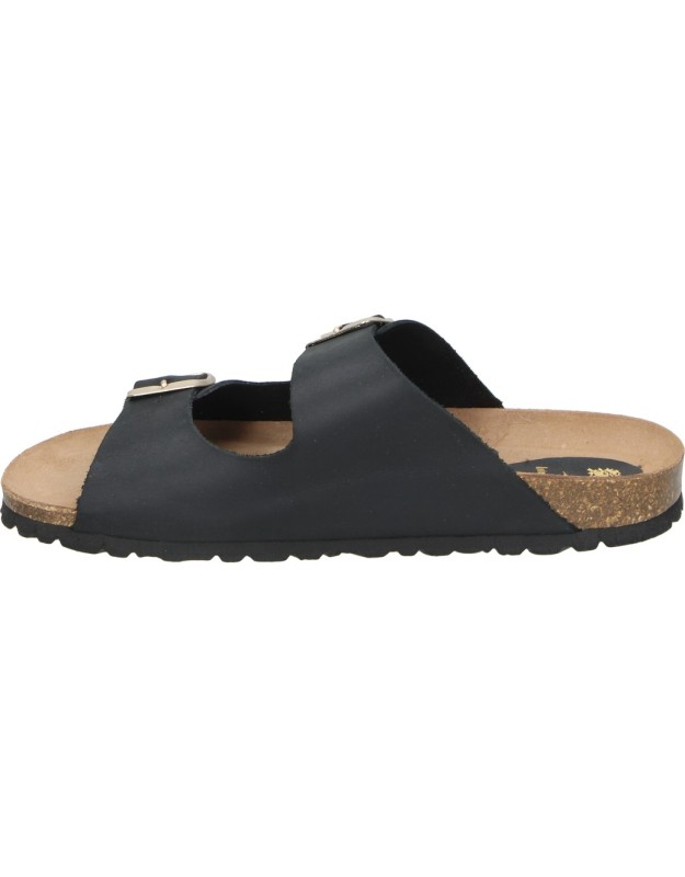 Sandalias de piel bio INTERBIOS 7206 negras para mujer