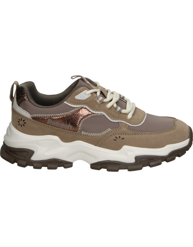 Zapatillas con plataforma REFRESH 173104 en taupe para mujer
