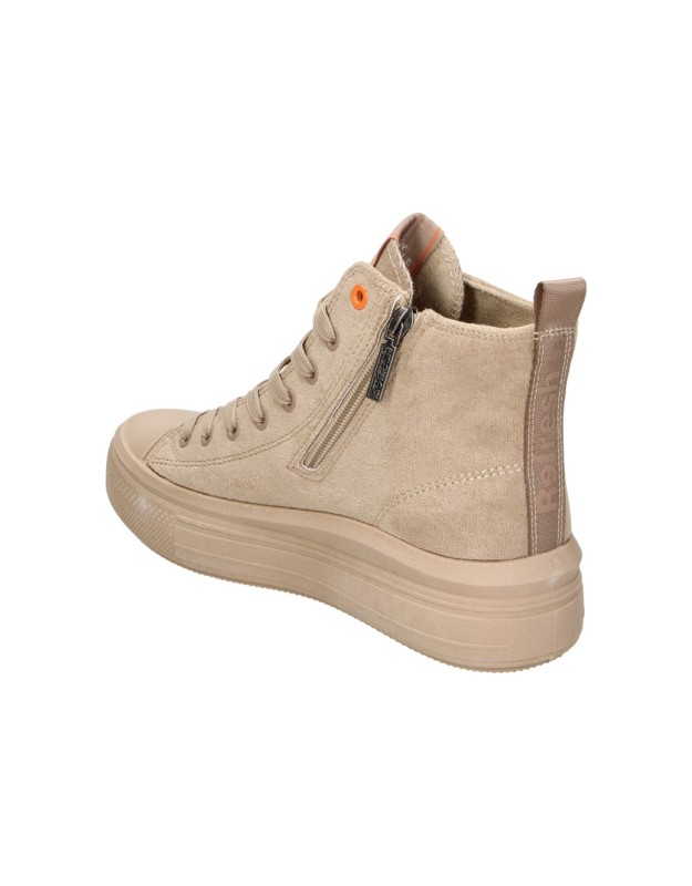 Zapatillas abotinadas REFRESH 172303 en taupe para mujer