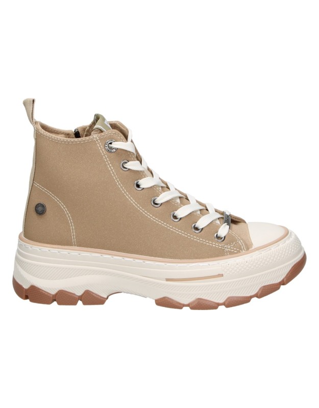 Zapatillas abotinadas REFRESH 173078 en taupe para mujer