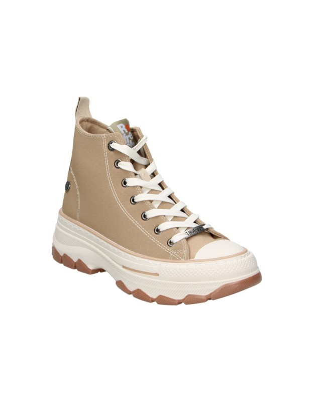 Zapatillas abotinadas REFRESH 173078 en taupe para mujer