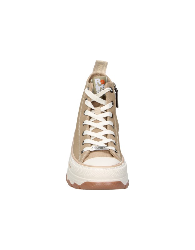 Zapatillas abotinadas REFRESH 173078 en taupe para mujer