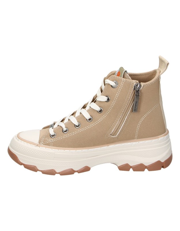 Zapatillas abotinadas REFRESH 173078 en taupe para mujer