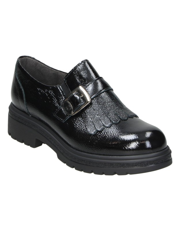 Mocasines de piel PITILLOS 11572 en negro para mujer