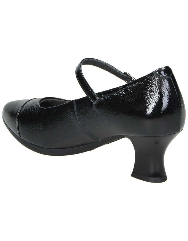 Zapato de piel con tacón PITILLOS 11683 negros para mujer