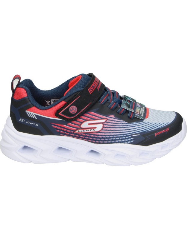 Deportiva con luz Skechers S-Lights: Vortex 3.0 azul y roja 400590lc-bkrb