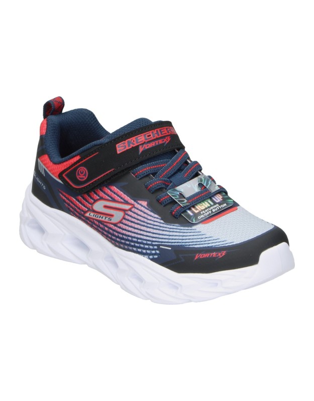 Deportiva con luz Skechers S-Lights: Vortex 3.0 azul y roja 400590lc-bkrb